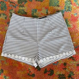 Mink Pink Floral Navy Blue & White Shorts